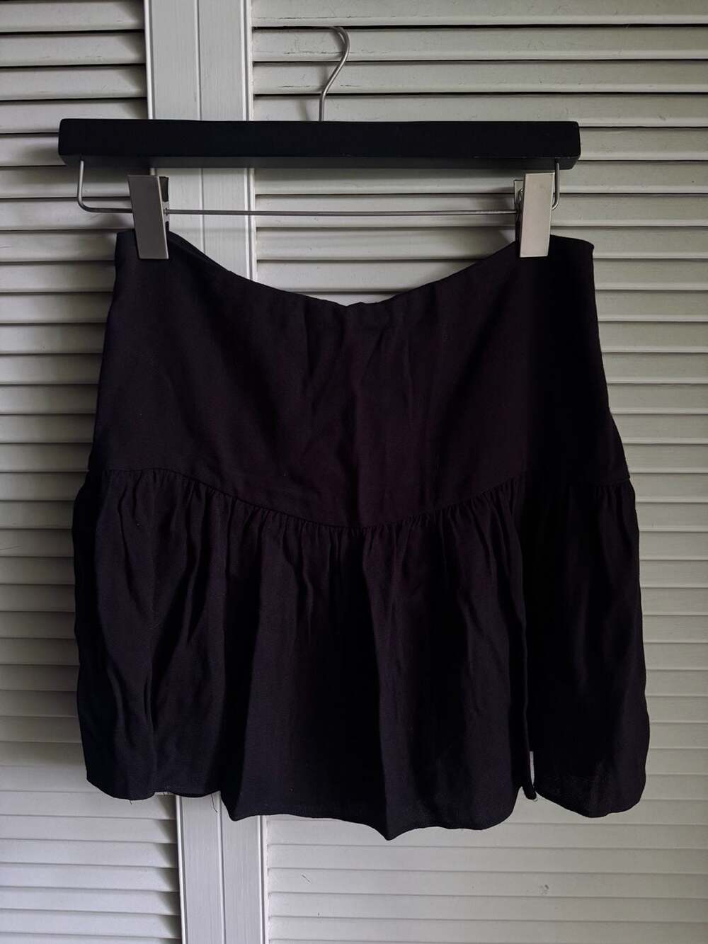 Reformation Women's Black Drop Waist Mini Skirt
